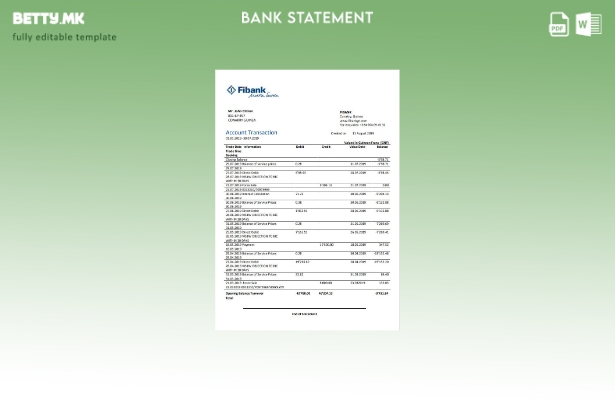 модерен стил, шаблон за збор за извод од банка на Guinea Fibank
